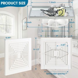 696N-R02 B Unit&Replacement Grille 97011723 for Broan-NuTone BP90,663,670,671,688,689,Bathroom Vent Cover BP90 Replacement Grille for Broan 688,97011723 Bathroom Ceiling Fan with S97012026 Fan