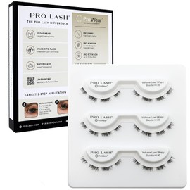Pro Lash Pestañas Postizas Profesionales Prowear - Fáciles De Aplicar - 10 Días De Duración - Resistentes Al Agua - 3 Juegos - Volume Luxe Wispy Shorties N.° 30 - Negro