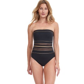 Gottex Women's Standard Black Gold One-Piece Swimsuit, 48