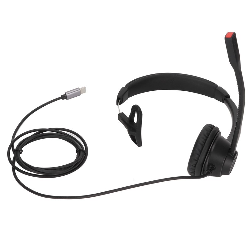 Telephone Headset Monaural Customer Service Headphones with Mic for Call