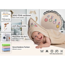 ZOLLNER Pure Cotton Hooded Towel, 100 x 100 cm, 023