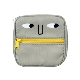 SMILER Pouch Monster Storage Pouch, Cosmetics, Gadget Pouch, Small Size, Makeup Pouch, Cute, Small, Women's, Men's, Small Items, Hygiene Supplies, gray