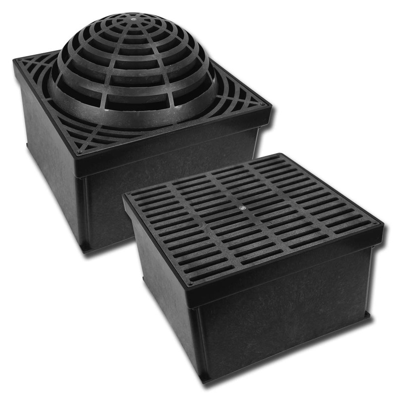 Polylok 12"x12" Square Catch Basin Kit (Black Grate)