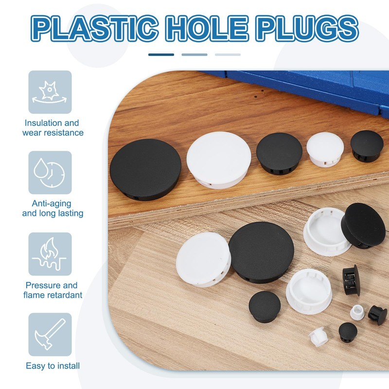 PATIKIL 30 mm/1-3/16" Plastic Hole Plugs, 20 Pack Flush Type