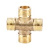 MOUMOUTEN Brass Pipe Fittings, Full Male Thread Cross 4 Tee
