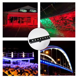 39.4 INCH RGB LED Wall Washer Light with RF Remote, IP67 Waterproof RGB Wall Light for Outdoor Garden, City Buildings, Indoor Decor, Stage Lighting, and Commercial Displays