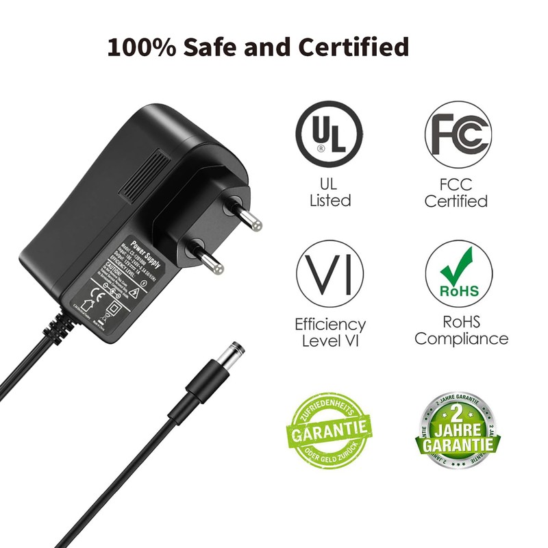 Tonton 12V 1A DC Power Supply for IP/CCTV Security Camera,