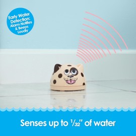 Water Leak Puppy Monitoring Sensor with Alarm 6 Pack- Electronic Flood Detector for Kitchen & Basement- Detects as Little as 1/32" of Liquid- Overflow Alert Beeps Loudly- Xmas Gift for New Homeowners