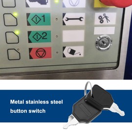 Create idea 1pc 19mm 2 Positions 3-Pin Stainless Steel Full Metal Switch Latching Stainless Steel Metal Key Switch with Sealing Ring and 2 Keys Silver