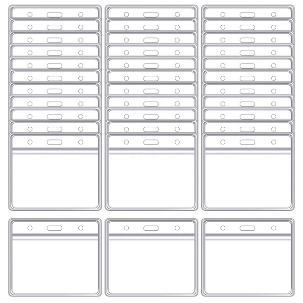 MIPIACE Pack of 50 Transparent ID Card Holders Waterproof Name