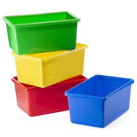 Prextex Toy Storage Bins - Pack of 4 Containers Closet Organizers Classroom Toys Organizers