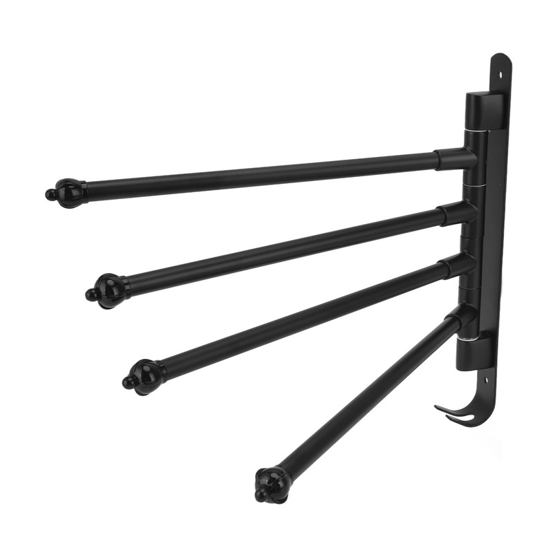 Stainless Steel Swivel Towel Hanger Holder Black Rotating Movable Towel