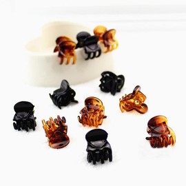 XINGNIAO Pack of 50 Mini Hair Clips for Women Girls, Small Hair Clips, Small Claw Clips, Tiny Acrylic Pine Clips with Transparent Box (Matte Muiltcolours)