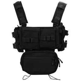 TWINFALCONS Chest rig with 5.56 M4 magazine pocket and pistol magazine pocket, airsoft vest for CS