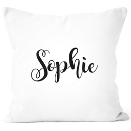 SpecialMe® Kissen-Bezug mit Namen Kissen-Hülle Namenskissen Baumwolle personalisierte Geschenke Dekokissen weiß Unisize