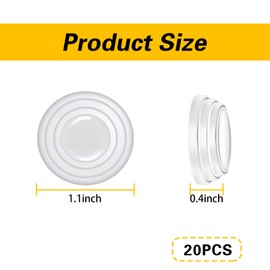 Flygun 20 PCS Car Door Shock Absorbing Gasket, 1.18" Door Closing Buffer and Silencer Silicone Pad, Door Side Sound Insulation Luminous Safety Protector, Universal Car Accessory (Fluorescence White)