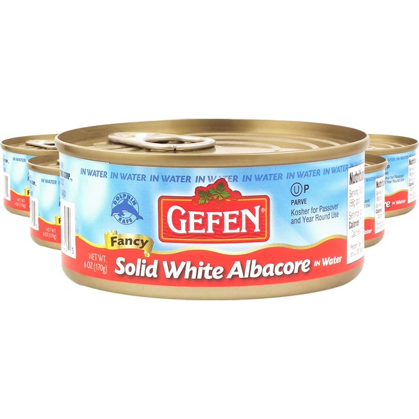 Gefen Solid White Albacore Tuna in Water 6oz (6 Pack),