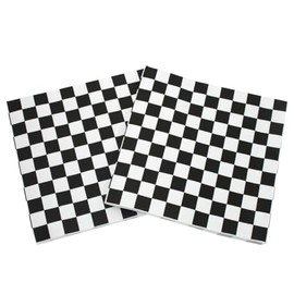 AYAROS 40 Pack Checkered Flag Napkins Race Car Birthday Party Supplies Disposable Racing Party Napkins Black and White Dessert 6.5x6.5 inch