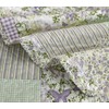 Chezmoi Collection Daisy 3-Piece Printed Patchwork Quilt Set - Purple
