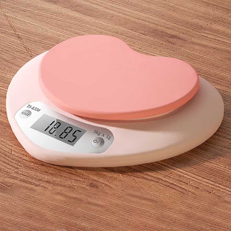 Digital Food Scale HD LCD Display 3 Units Accurate Heart