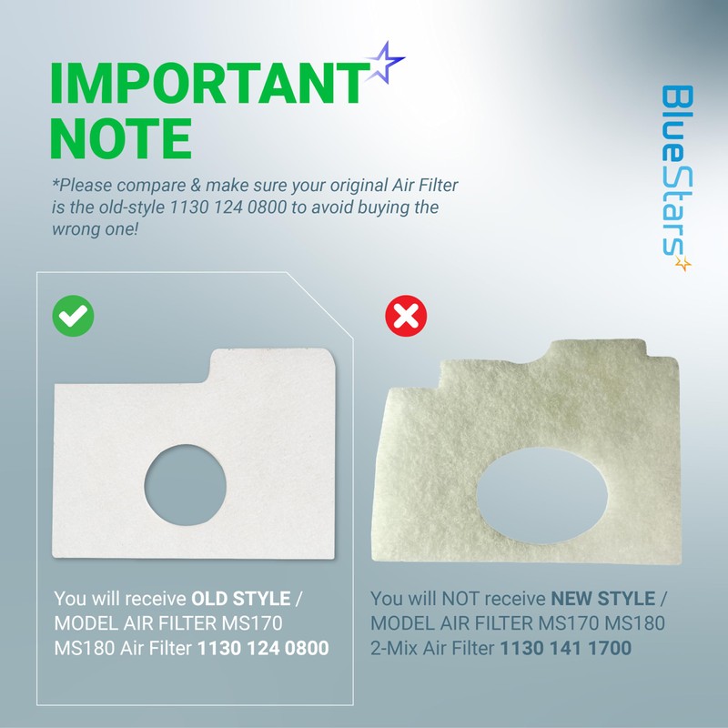 BlueStars MS170 MS180 Air Filter Tune-Up Kit - Compatible with