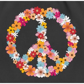 Shirtracer - Gym Bag Backpack - Sayings Statement - Peace Flower Power - Hippie Peace Sign Peace Sign 90s 70s, 01 black