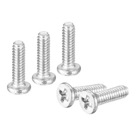 sourcing map M1.4-0.3 x 5mm 20Pcs Flat Round Head Screws 304 Stainless Steel Phillips Drive Machine Screws Hardware Fastener for Furniture Connection