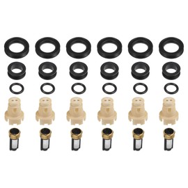 A ABSOPRO Fuel Injector O Rings Seals with Micro Filters Fuel Injector Repair Kit for Toyota Tacoma 1999-2004 for Toyota 4Runner Tundra Rubber Black (Set of 6)
