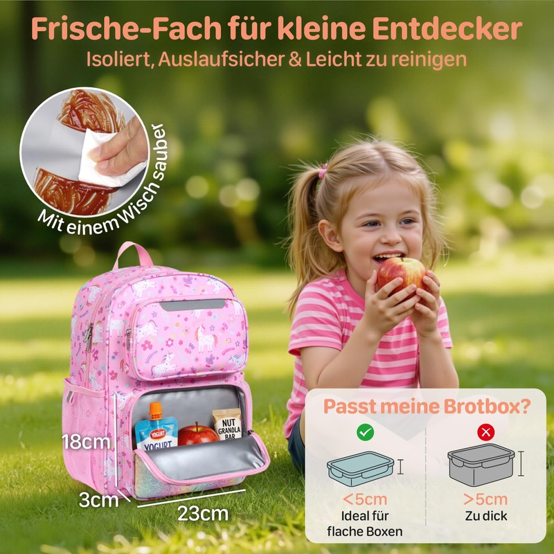 Bagseri Children's Backpack Girls 15L, Lightweight School Backpack for Preschool