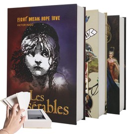 Vivva Real Paper Transfer Book Safe Box, Hollow with Secret Hidden Compartment, Combination Lock, Hidden Secret Storage Box, Coverbook Safe Containers for Money, Jewelry,Cash Box (Les Miserables)