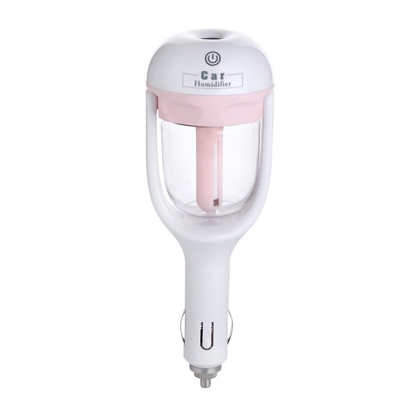 Car Air Purifier Humidifier and Aromatherapy Mini Car Charger Port Portable Cool Mist Humidifier with Aroma Essential Oils Diffuser - 12V DC,2-hour Automatic Shut-off By UnderReef(Pink)
