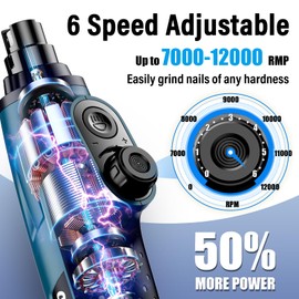 Casfuy Smart 6-Speed Dog Nail Grinder - 50% More Power Pet Nail Grinder with 2 LED Lights Quiet Rechargeable Electric Dog Nail Trimmers File Toenail Grinder for Large Medium Small Dogs & Cats (DB)