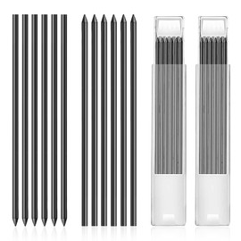 Xinjieda 12 Pcs Carpenters Pencil, Carpenter Pencil Refills 2.8mm Pencil Refill Joiners Pencil Solid Pencil Lead Carpenter Pencils for Drawing Woodworking Compatible with Tracer Pencil Refills (Black)