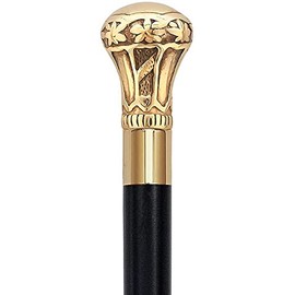 Royal RC Canes Bat Masterson Premium Brass Knob Walking Cane Replica – Historic Cane for Men and Women – Stylish 37.5" Collectible Walking Stick with 18mm Rubber Tip