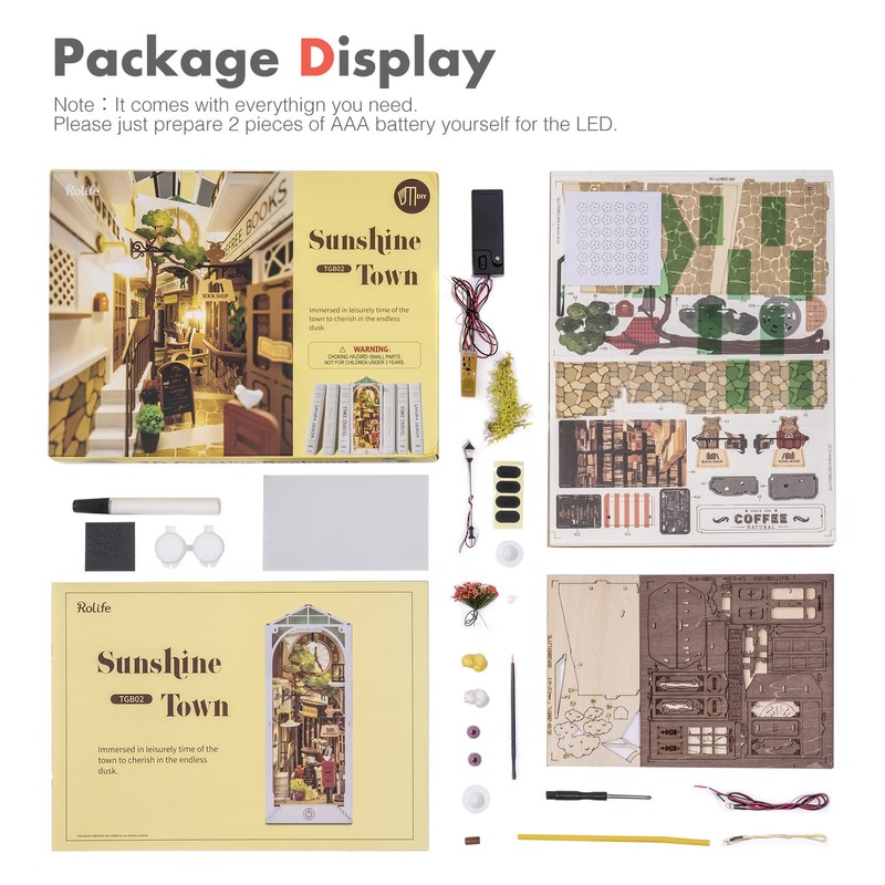 Rolife Book Nook Kits Booknook for Adults 3D Wooden Puzzle