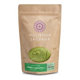 Molienda Sagrada Té Verde Matcha Puro Orgánico  Organic Pure Matcha Green Tea Powder, 100g                                                            