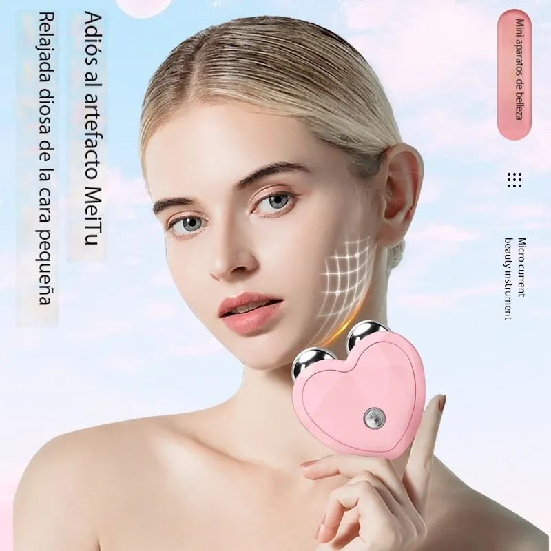 Microcorriente Lifting Antiarrugas Y Adelgazamiento Y Gel Rosa