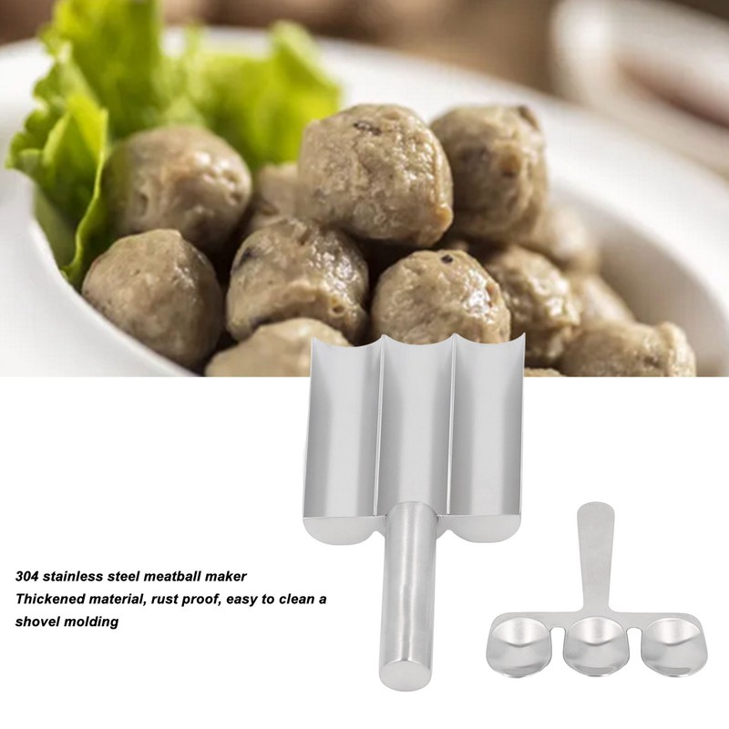 Meatball Maker with Cutting Spoon Stainless Steel Meat Baller Spoon