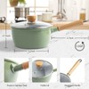 ROCKURWOK Ceramic Nonstick Sauce Pan with Lid, 1.5 Qt Small