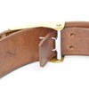 German WWI Brown Leather Belt with Prussian Brass and Nickel