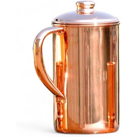 Pure Copper Pitcher for Ayurvedic Health Benefits 1.5 Liter Handcrafted Copper Water Jug with Matching Lid | for Ayurveda Health Benefits