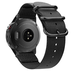 Fintie Band Compatible with Garmin Fenix 5, 22mm Easy Fit Soft Woven Nylon Sport Strap Compatible with Garmin Fenix 6 Pro/Fenix 5 Plus/Forerunner 745 935 945 Smartwatch, Black