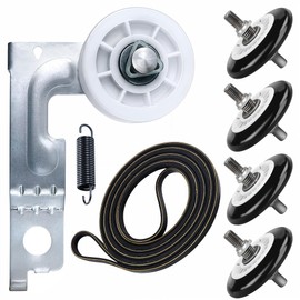 【UPGRADED】Dryer Roller Repair Kit for LG Kenmore DLE0442W DLGX3371W DLE5977W DLE2516W DLE2301R DLE5955W Dryers – Includes 4581EL2002C Drum Rollers 4561EL3002A Idler Pulley 4400EL2001A Belt & Spring