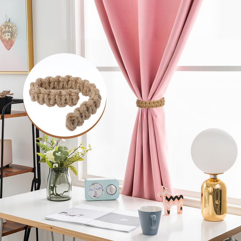 Classicseali 4 Pack Boho Curtain Tiebacks, Farmhouse Curtain Holder