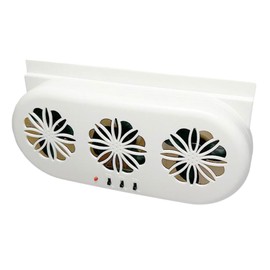 BUGUUYO Car Ventilation Fan USB Conditioner Three Air Outlets Compatible Vehicles White