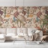 Zeeko Floral Peel and Stick Wallpaper Mural Beige Flower Wallpaper
