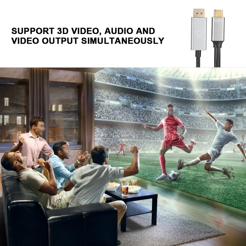 Type C to Displayport 8K 1.4 HD Video Cable Transmission