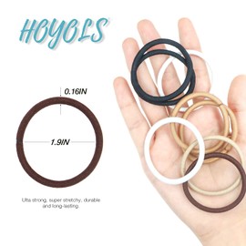 Ponytail Holders Hair Ties, No Metal Braided Hair Bands Elastic Thick Tie for Women Thick Fine Curly Hair 50 Court 4mm 1/8 Inch Brown (Sparkling Amber)