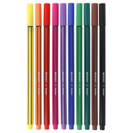 Westcott Storyliner Fineliner Mix 10 pieces, premium fineliner with 0.4 mm line width, precise line, metal tip, quick-drying water-based ink, E-744256 00