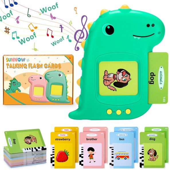 Early Educational Talking Flash Cards - Interactive Learning Toy for Toddlers 1-6 Years Old, 224 Words Learning Machine, Montessori Preschool Resource, for Boys and Girls